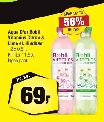 Calle Aqua d'or bobli vitamins citron & lime el. hindbær tilbud