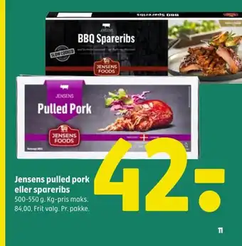 Coop 365 Jensens Pulled Pork eller Spareribs tilbud