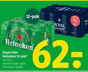 Royal eller Heineken 12-Pak