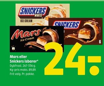 Coop 365 Mars eller Snickers Isbarer tilbud