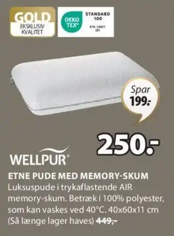 JYSK Etne Pude Med Memory-Skum tilbud