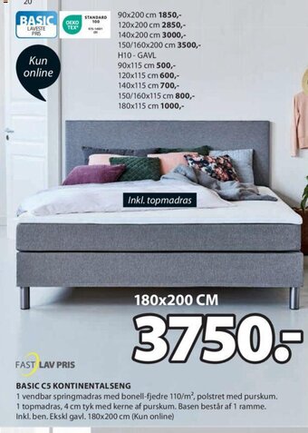 JYSK Basic C5 Kontinentalseng tilbud