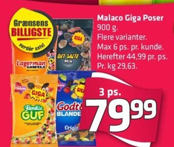 Fleggaard Malaco Giga Poser tilbud