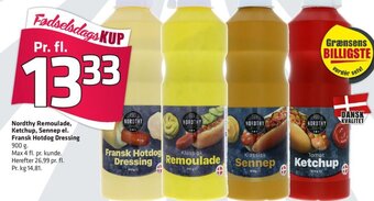 Fleggaard Nordthy Remoulade, Ketchup, Sennep el. Fransk Hotdog Dressing tilbud