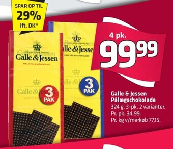 Fleggaard Galle & Jessen Pålægschokolade tilbud