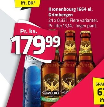 Fleggaard Kronenbourg 1664 el. Grimbergen tilbud