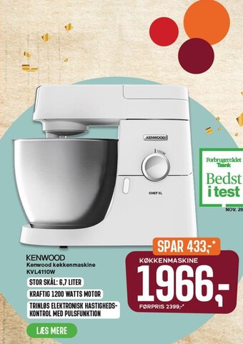Skousen Kenwood Køkkenmaskine KVL4110W tilbud