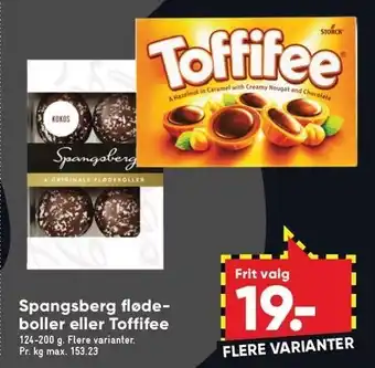 Bilka Spangsberg flødeboller el. toffifee tilbud