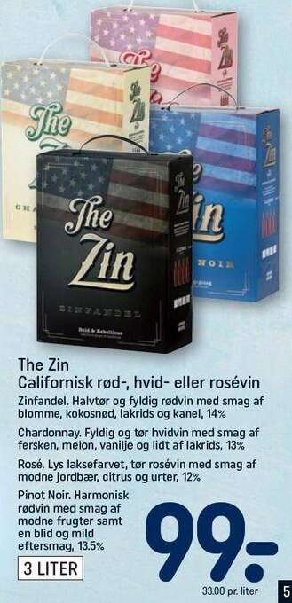 REMA 1000 The zin californisk rød-, hvid eller rosévin tilbud