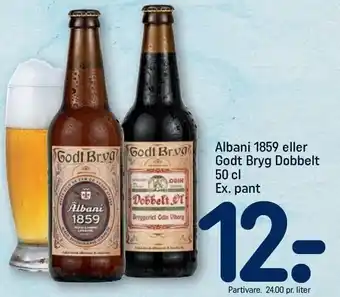 REMA 1000 Albani 1859 eller godt bryg dobbelt 50 cl tilbud