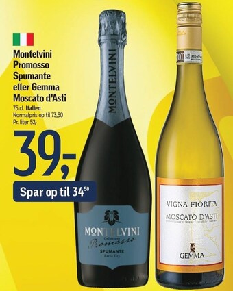 Føtex Montelvini promosso spumante eller gemma moscato d'asti tilbud