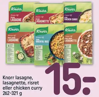 REMA 1000 Knorr lasagne, lasagnette, risret el. chicken curry 262-321 g tilbud
