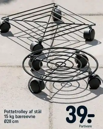 Pottetrolley af stål