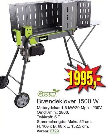 Brændekløver 1500 w