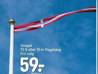 Vimpel til 8 eller 10 m flagstang
