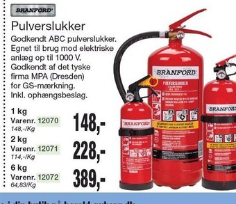 Branford pulverslukker