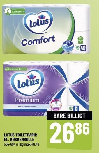 Løvbjerg Lotus toiletpapir el. køkkenrulle tilbud