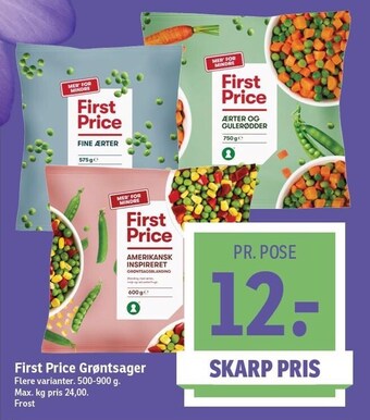 SPAR First price grøntsager tilbud