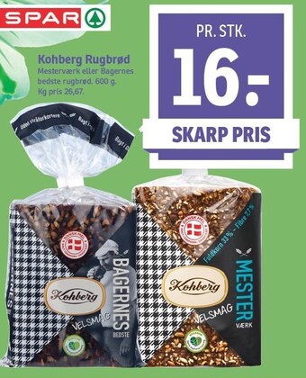 SPAR Kohberg rugbrød tilbud
