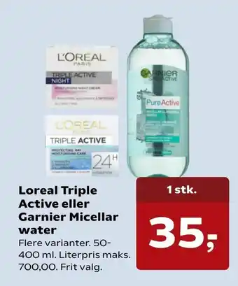 Loreal Triple Active eller Garnier Micellar water