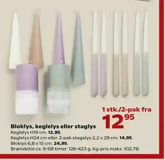 Kvickly Bloklys, keglelys eller staglys tilbud
