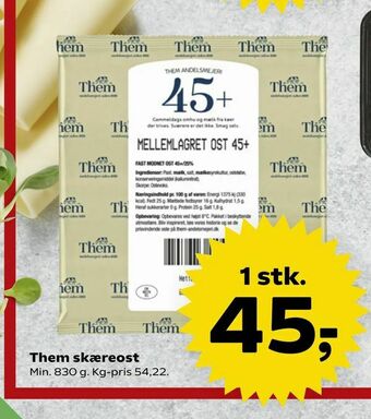 Kvickly Them skæreost tilbud