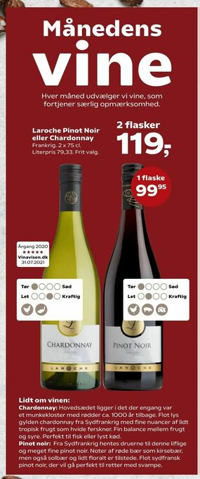 Kvickly Laroche Pinot Noir eller Chardonnay tilbud