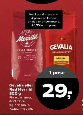 Kvickly Gevalia eller Rød Merrild tilbud