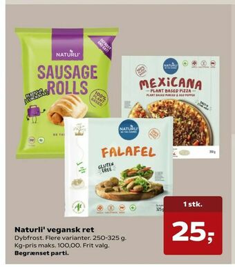 Kvickly Naturli' vegansk ret tilbud