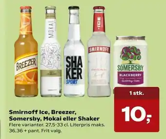 Kvickly Smirnoff Ice, Breezer, Somersby, Mokai eller Shaker tilbud