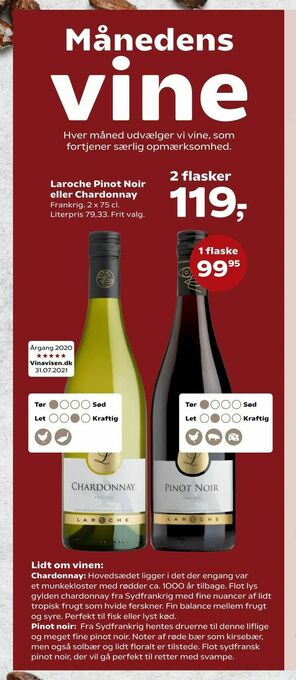 SuperBrugsen Laroche Pinot Noir eller Chardonnay tilbud