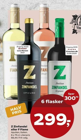 SuperBrugsen Z Zinfandel eller F Fiano tilbud