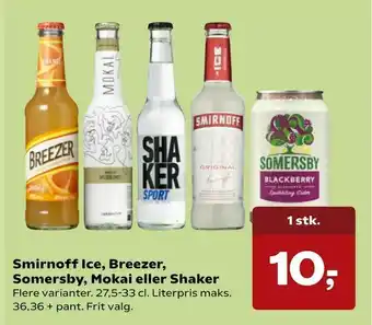 SuperBrugsen Smirnoff Ice, Breezer, Somersby, Mokai eller Shaker tilbud