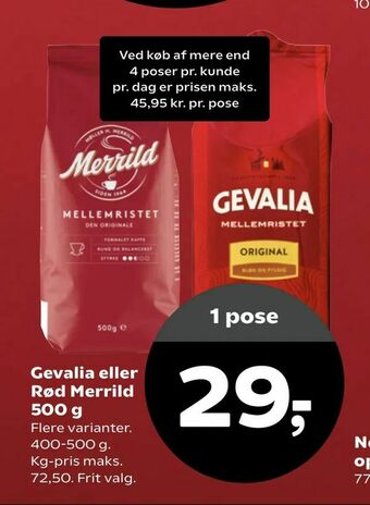 SuperBrugsen Gevalia eller Rød Merrild tilbud