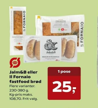 SuperBrugsen Jalm&B eller Il Fornaio fastfood brød tilbud