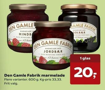 SuperBrugsen Den Gamle Fabrik marmelade tilbud