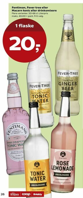 Fentiman, Fever tree eller Macarn tonic eller drinksmixere