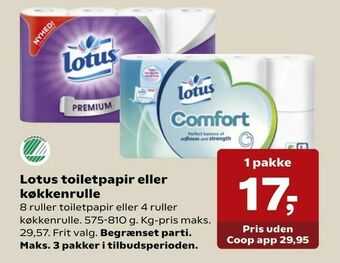 SuperBrugsen Lotus toiletpapir eller køkkenrulle tilbud
