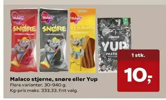 SuperBrugsen Malaco stjerne, snøre eller Yup tilbud
