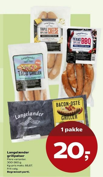 SuperBrugsen Langelænder grillpølser tilbud
