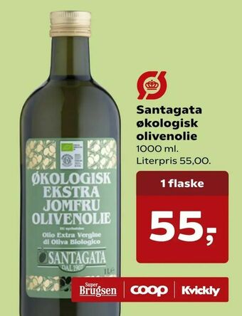 SuperBrugsen Santagata økologisk olivenolie tilbud