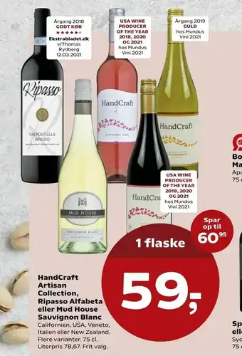 HandCraft Artisan Collection, Ripasso Alfabeta eller Mud House Sauvignon Blanc