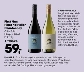 Kvickly First man pinot noir eller chardonnay tilbud