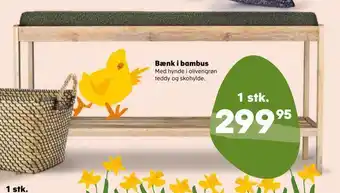 Kvickly Bænk i bambus tilbud