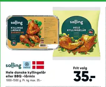 Bilka Hele danske kyllingelår eller bbq -lårmix tilbud