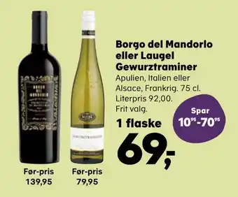SuperBrugsen Borgo del mandorlo eller laugel gewurztraminer tilbud