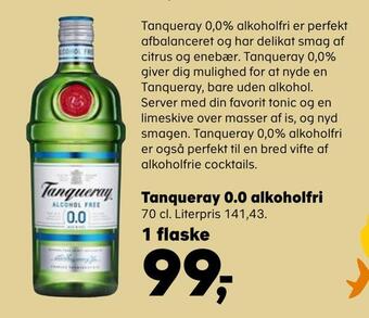 Kvickly Tanqueray 0,0 alkoholfri tilbud