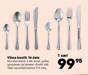 Kvickly Vilma bestik 16 dele tilbud