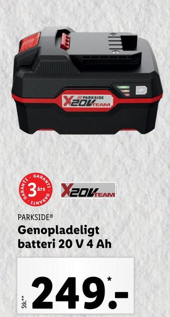 Genopladeligt batteri 20 v 4 ah