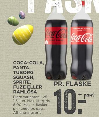 Coca-cola, fanta, tuborg squash, sprite, fuze eller ramlösa